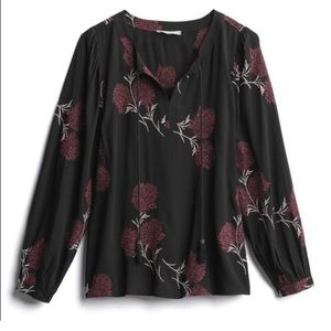 [Daniel Rainn] Stitch Fix Francesca Floral Embroidered Rayon Tassel V-Neck Top